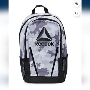 Gray camo Reebok bookbag backpack travel bag laptop white black school mens
